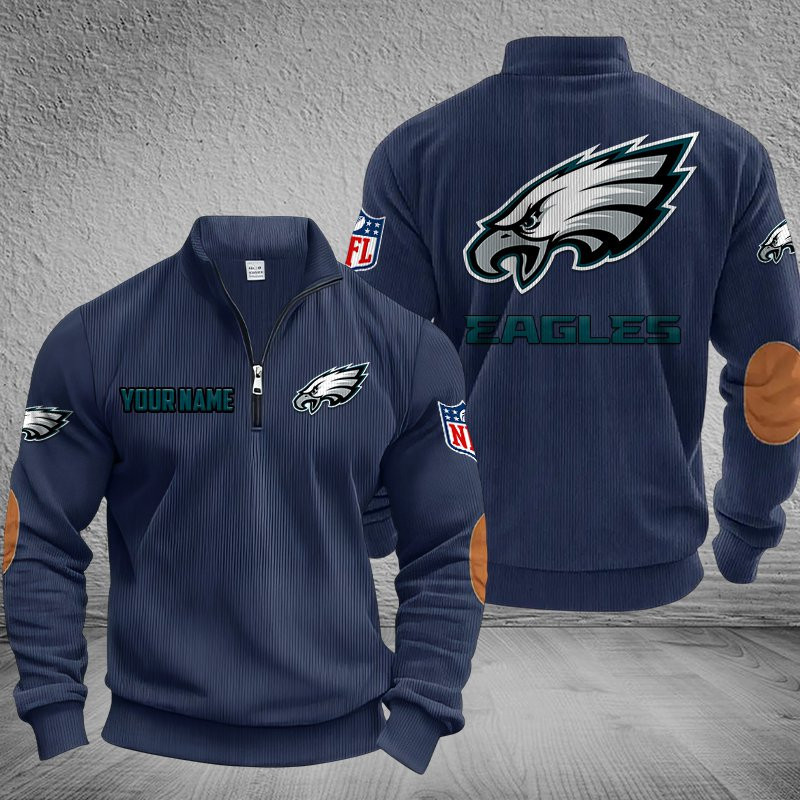 Philadelphia Eagles DMSH0294 Stand Collar Half-zip Sweatshirt Multicolor