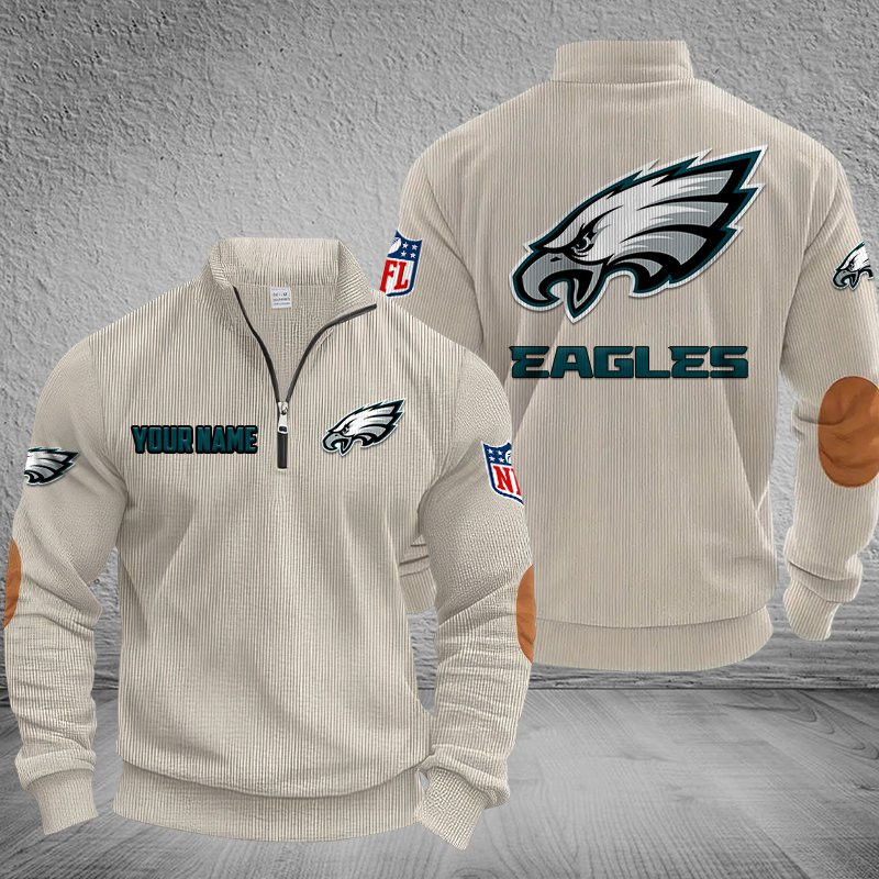 Philadelphia Eagles DMSH0294 Stand Collar Half-zip Sweatshirt Multicolor