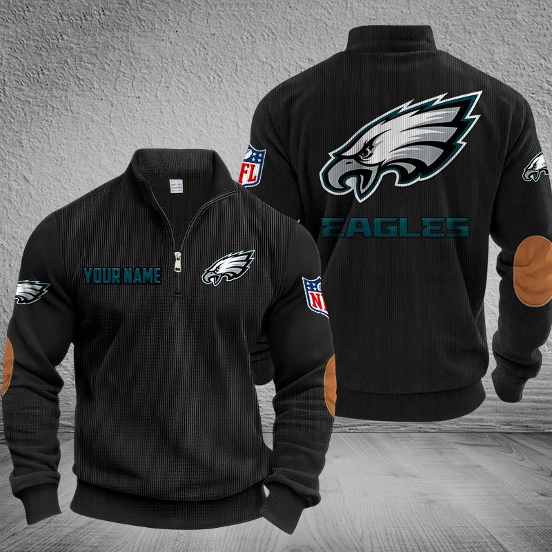 Philadelphia Eagles DMSH0294 Stand Collar Half-zip Sweatshirt Multicolor