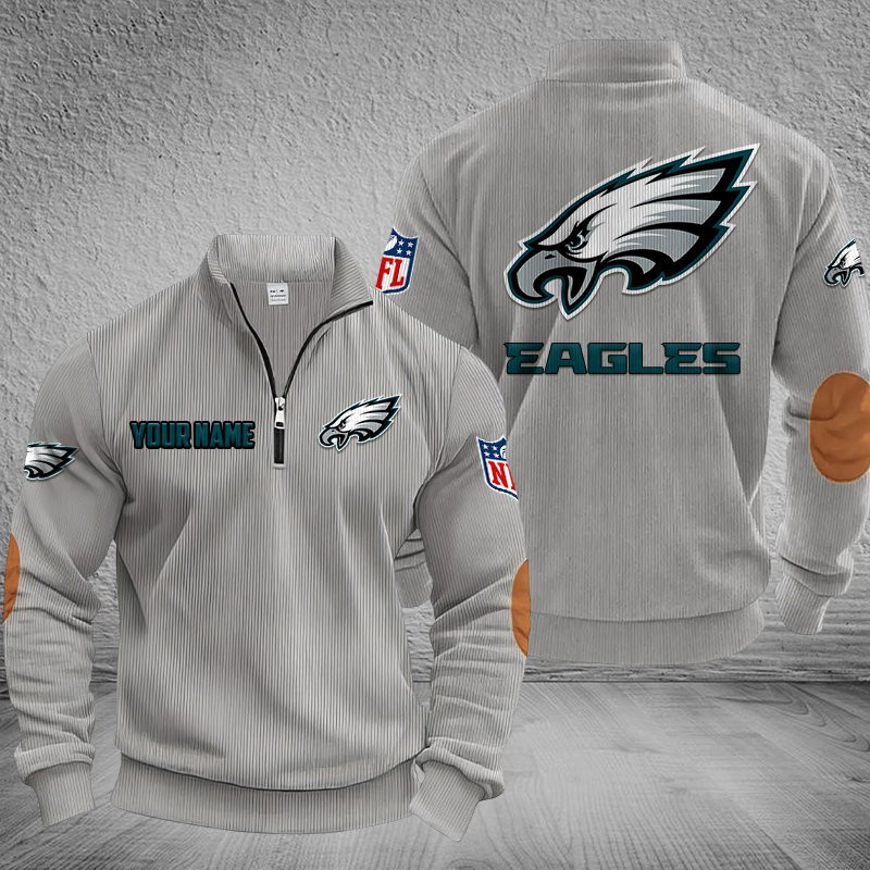 Philadelphia Eagles DMSH0294 Stand Collar Half-zip Sweatshirt Multicolor