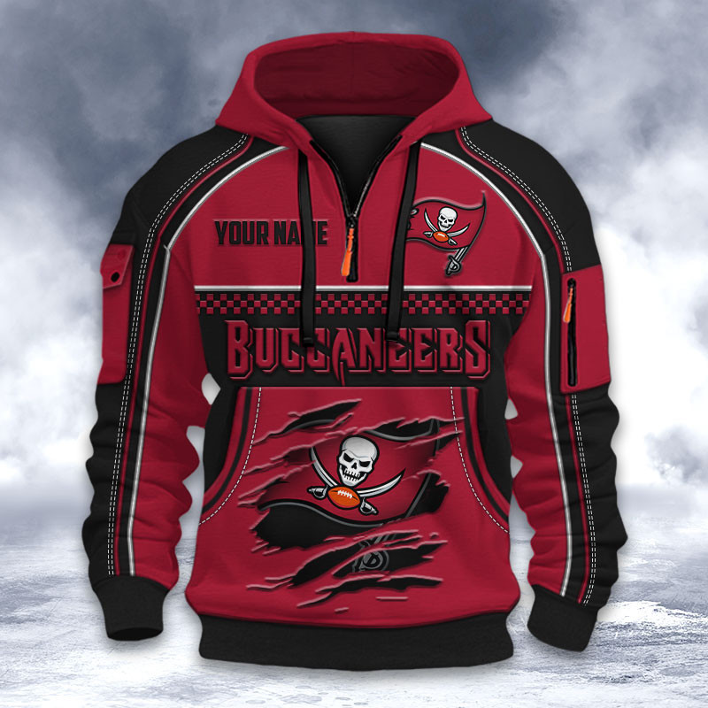 Tampa Bay Buccaneers DMHT2616 3D Half-zip Hoodie