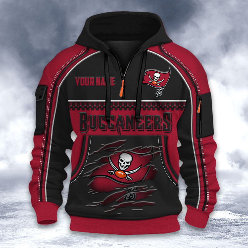 Tampa Bay Buccaneers DMHT2616 3D Half-zip Hoodie