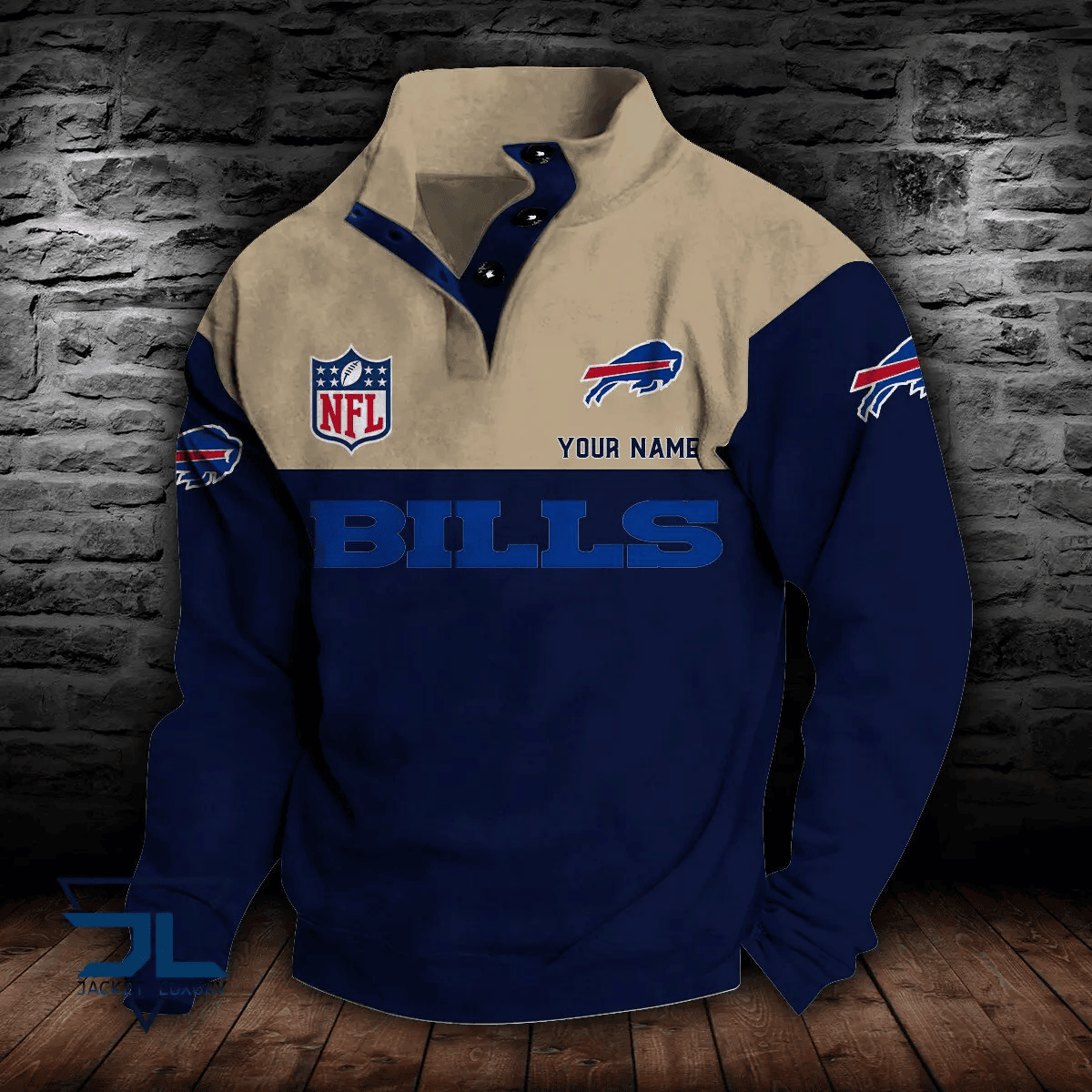 Buffalo Bills Premium Stand-Collar Game-Day Pullover - Engineered Warmth & Personalized Name S9DBSCH004