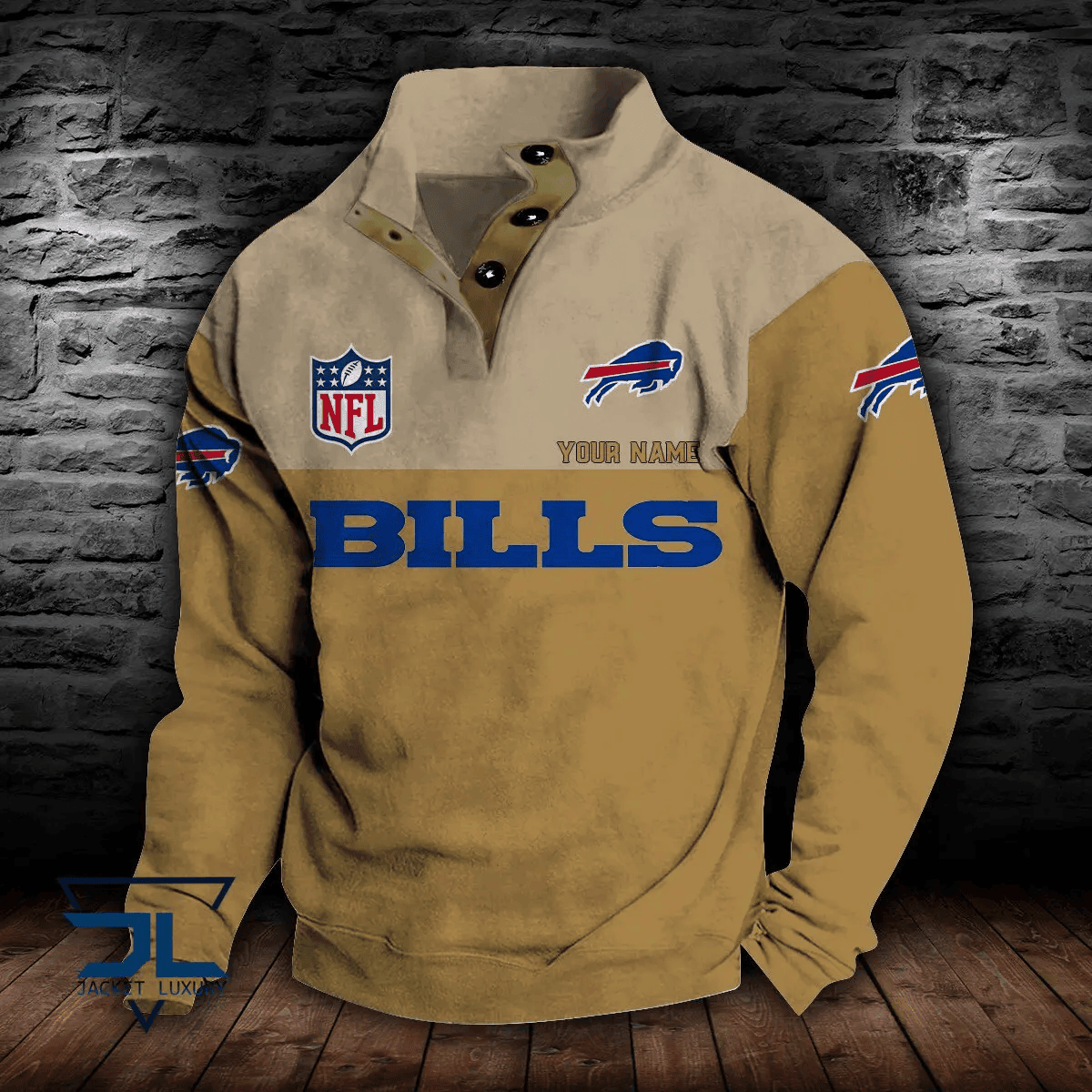 Buffalo Bills Premium Stand-Collar Game-Day Pullover - Engineered Warmth & Personalized Name S9DBSCH004