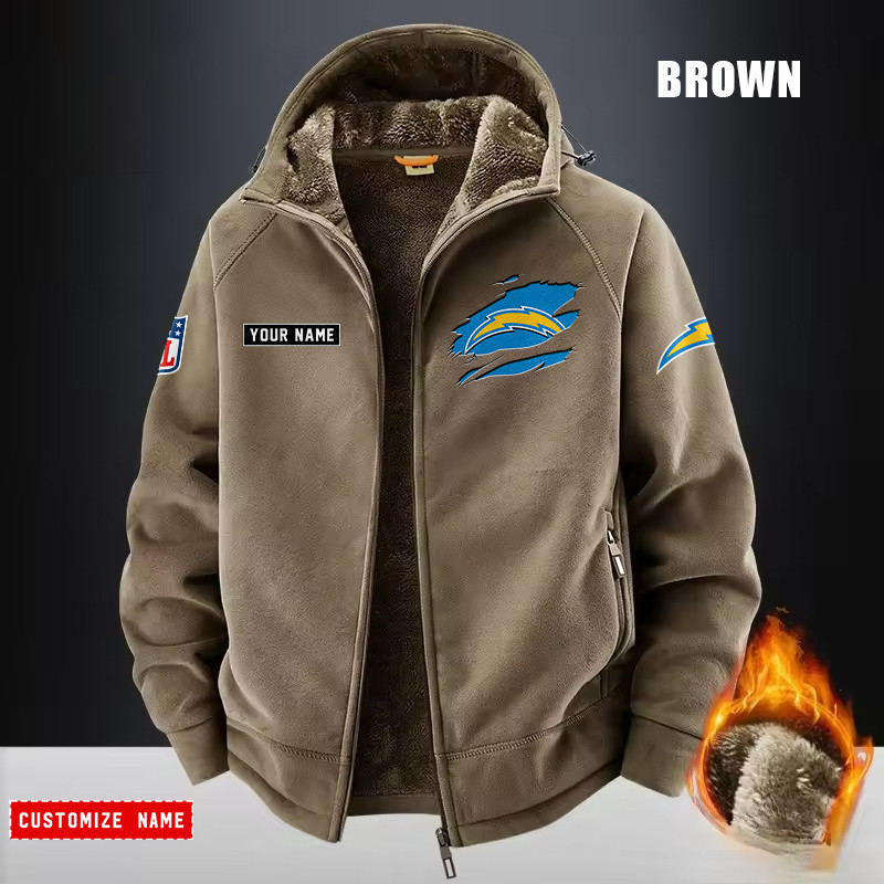 Los Angeles Chargers Fleece Fashion Hooded Jacket Outdoor SPTFFHJ050