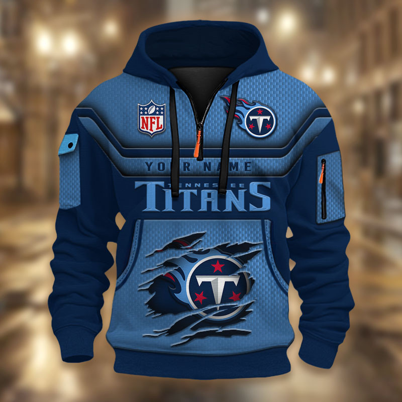 Tennessee Titans DMHT2388 3D Half-zip Hoodie