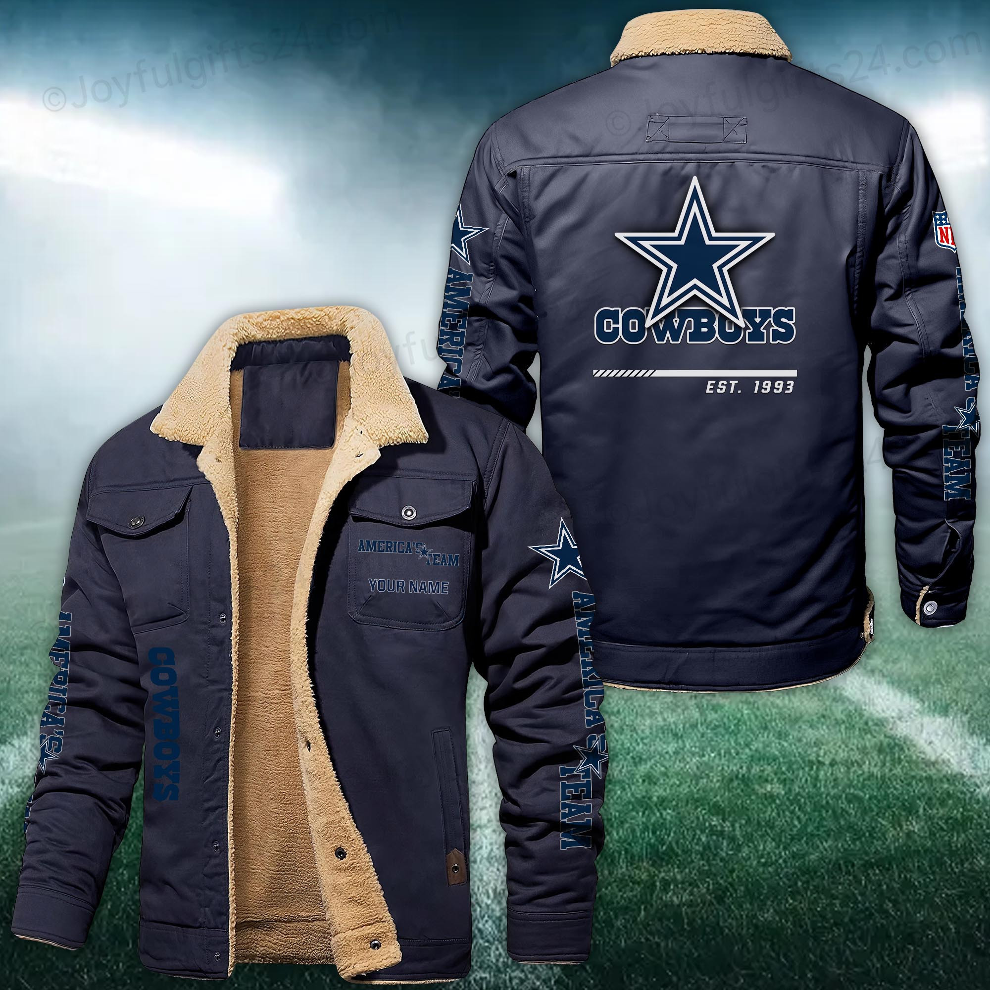 Dallas Cowboys FLEECE BOMBER JACKET Custom name 10043895N