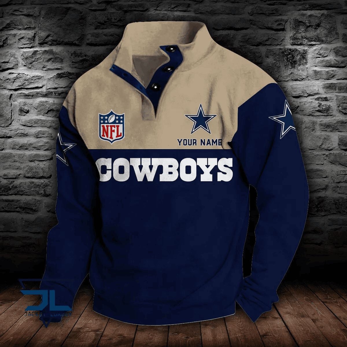 Dallas Cowboys Premium Stand-Collar Game-Day Pullover - Engineered Warmth & Personalized Name S9DBSCH009