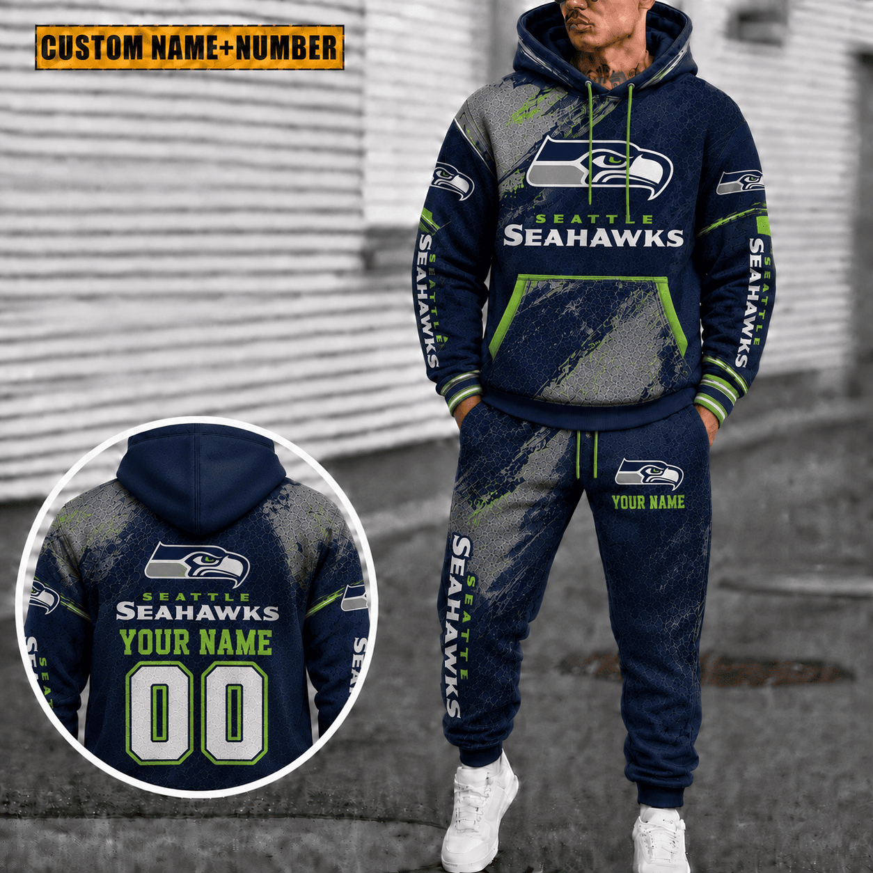 Seattle Seahawks Personalized Combo Hoodie And Sweatpants Gift For Fan VAN6149