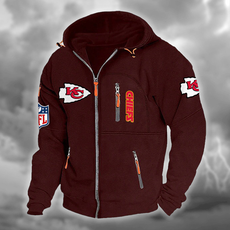 Kansas City Chiefs DMCD0667 Hooded Cardigan Jacket