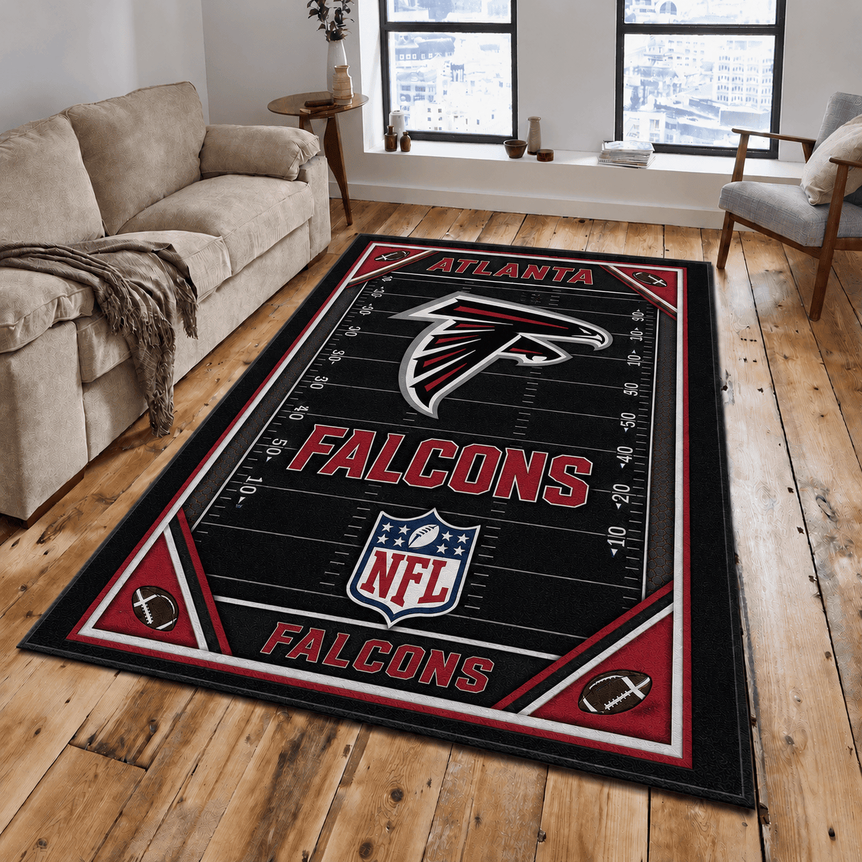 Atlanta Falcons Rug Living Room Floor Decor Fan Gifts VA6040