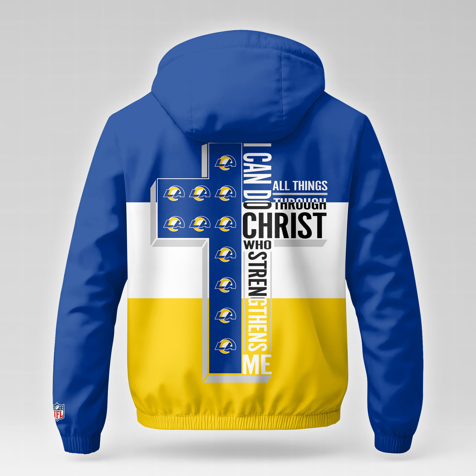 Los Angeles Rams | Premium NFL Strength Through Christ Windbreaker Jacket NTH1