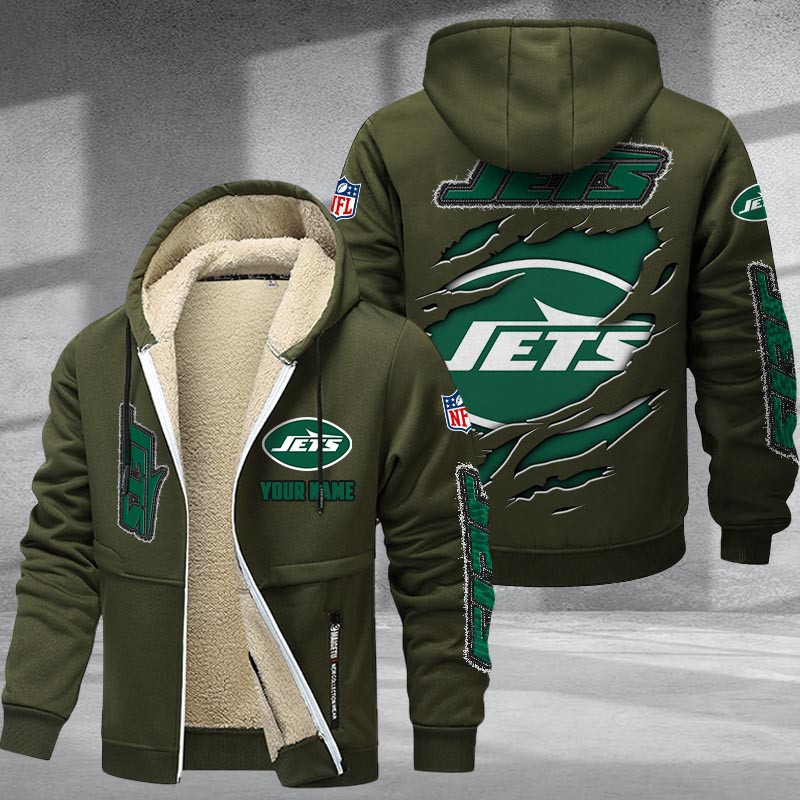 New York Jets DMTZ0378 Premium Sherpa-Lined Winter Hoodie – Personalized Edition
