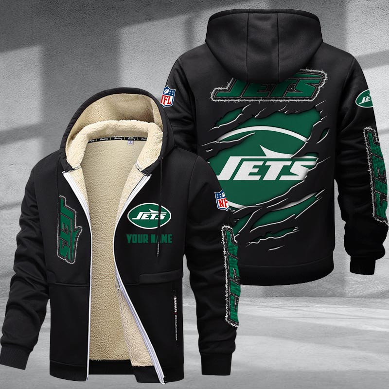 New York Jets DMTZ0378 Premium Sherpa-Lined Winter Hoodie – Personalized Edition