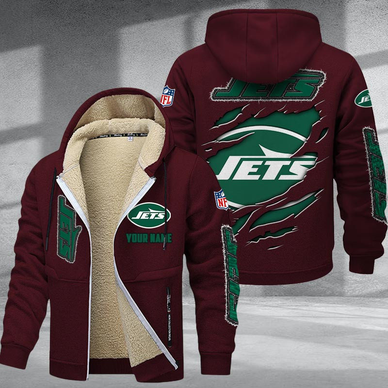 New York Jets DMTZ0378 Premium Sherpa-Lined Winter Hoodie – Personalized Edition