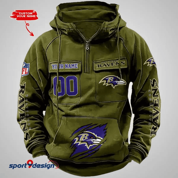 Baltimore Ravens Vintage Men Hoodie AZVMHD163