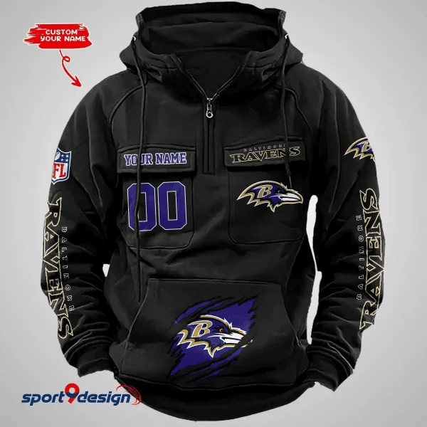 Baltimore Ravens Vintage Men Hoodie AZVMHD163