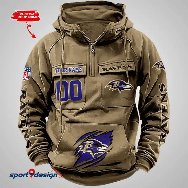 Baltimore Ravens Vintage Men Hoodie AZVMHD163