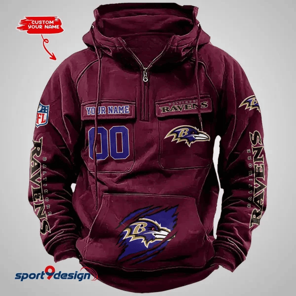 Baltimore Ravens Vintage Men Hoodie AZVMHD163
