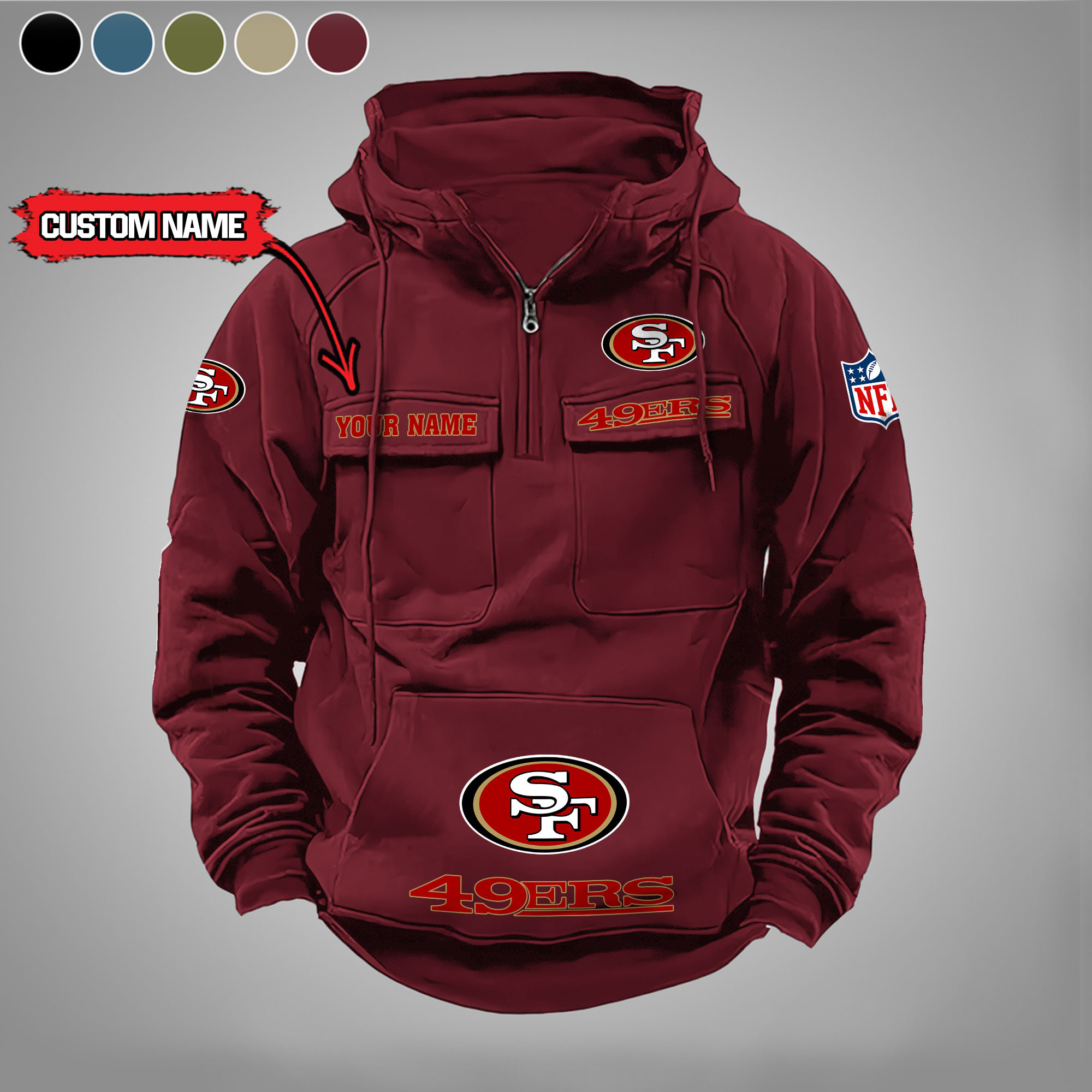 San Francisco 49ers Vintage Men Hoodies DV5 AZVMHD004
