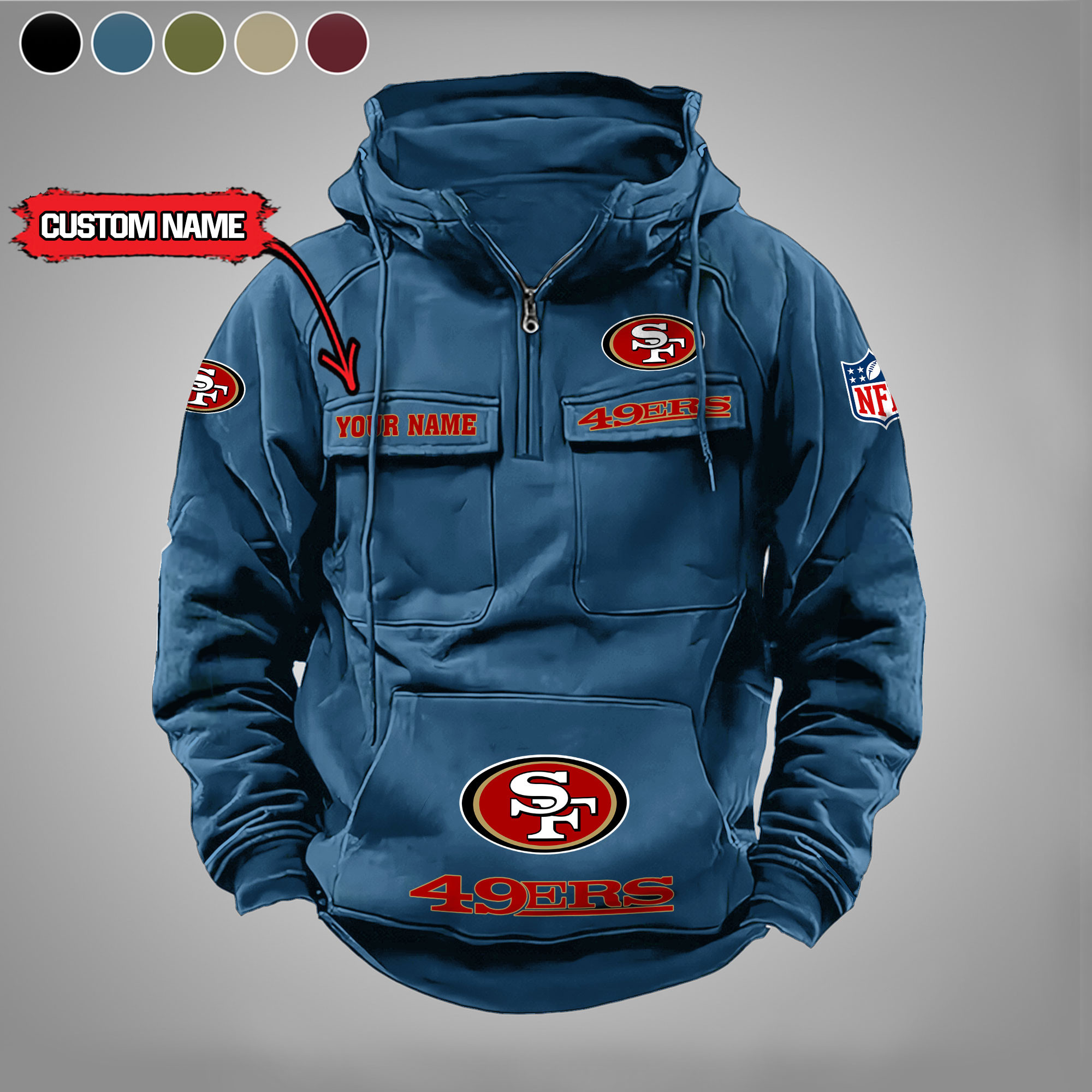 San Francisco 49ers Vintage Men Hoodies DV5 AZVMHD004