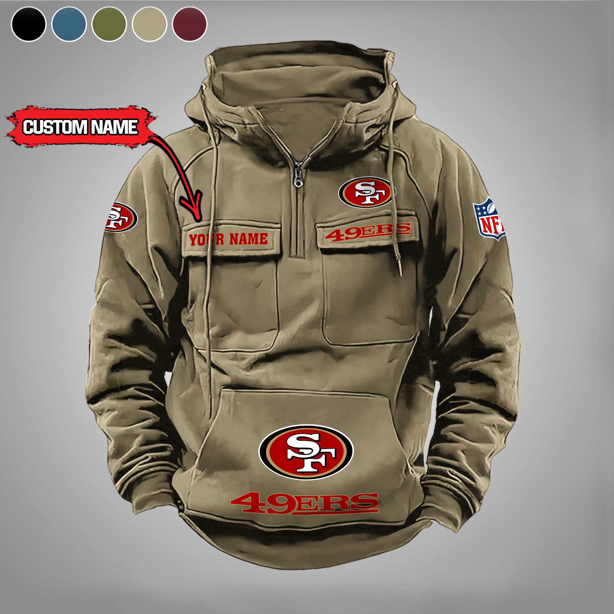 San Francisco 49ers Vintage Men Hoodies DV5 AZVMHD004