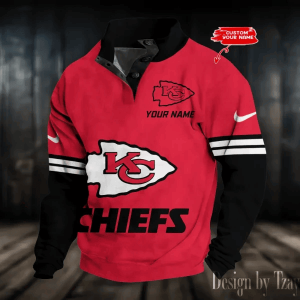 Kansas City Chiefs NFL Premium Stand-Collar Game-Day Pullover - Engineered Warmth & Personalized Name S9DBSCH688