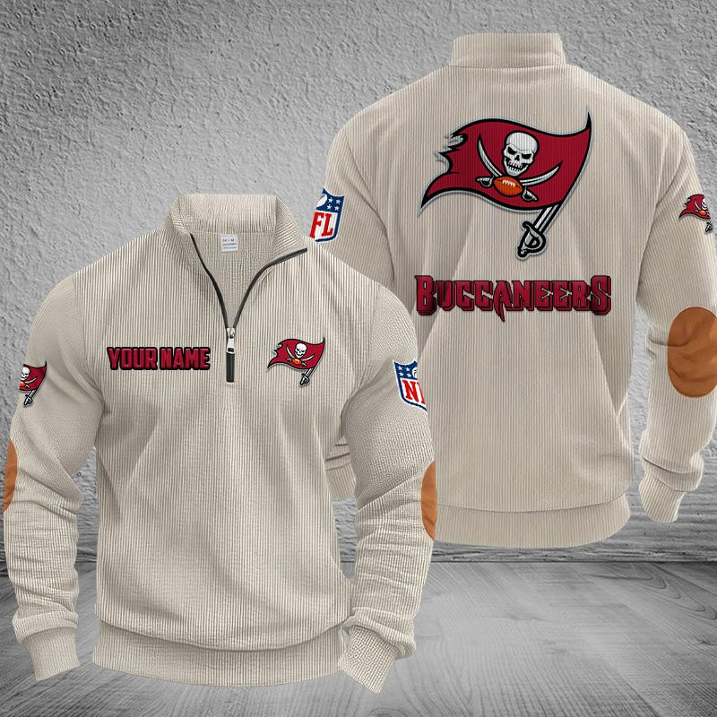 Tampa Bay Buccaneers DMSH0298 Stand Collar Half-zip Sweatshirt Multicolor