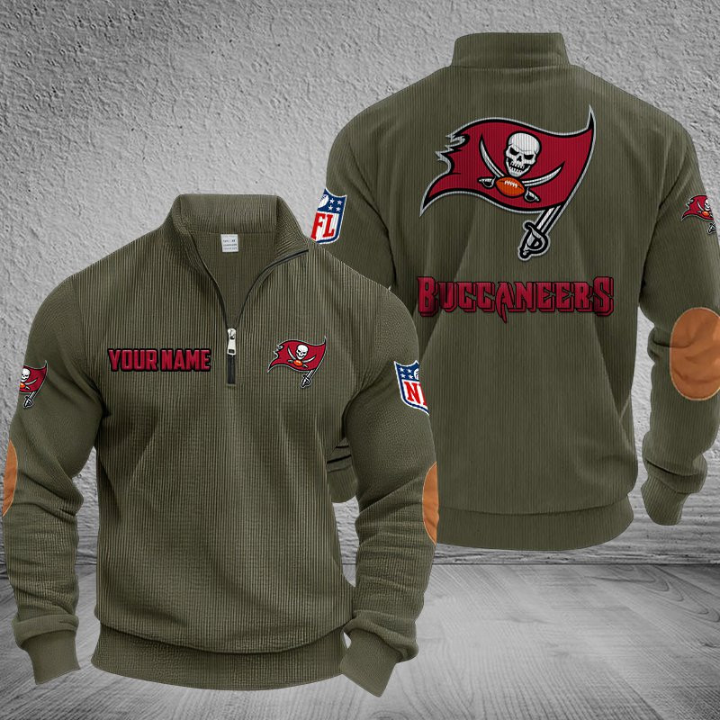 Tampa Bay Buccaneers DMSH0298 Stand Collar Half-zip Sweatshirt Multicolor