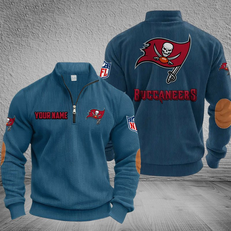 Tampa Bay Buccaneers DMSH0298 Stand Collar Half-zip Sweatshirt Multicolor