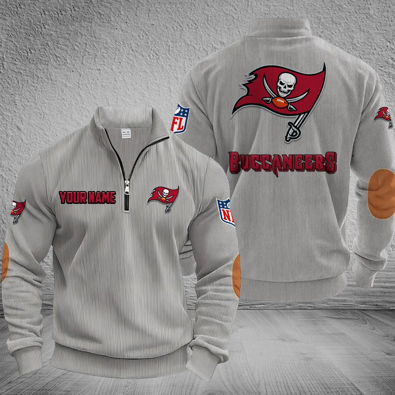 Tampa Bay Buccaneers DMSH0298 Stand Collar Half-zip Sweatshirt Multicolor
