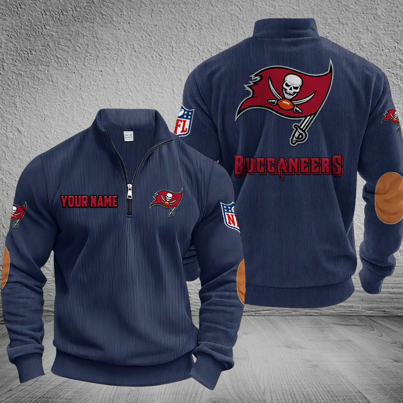 Tampa Bay Buccaneers DMSH0298 Stand Collar Half-zip Sweatshirt Multicolor