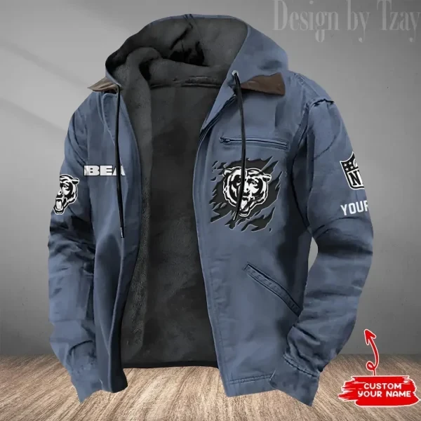 Chicago Bears Men's Casual Padded Jacket Hooded Trending 2026 SPTPJH039