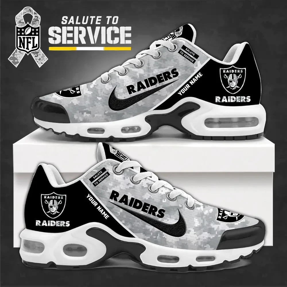 SPTBGTN549-Las Vegas Raiders Personalized Plus T-N Youth Sneakers