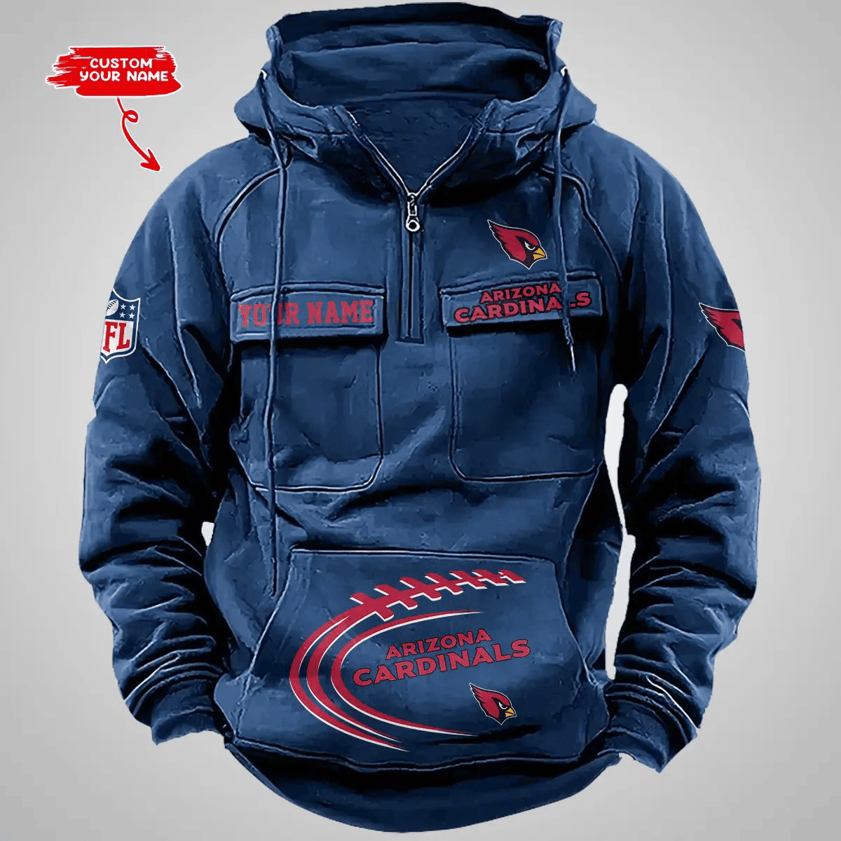 Arizona Cardinals Vintage Men Hoodie AZVMHD110