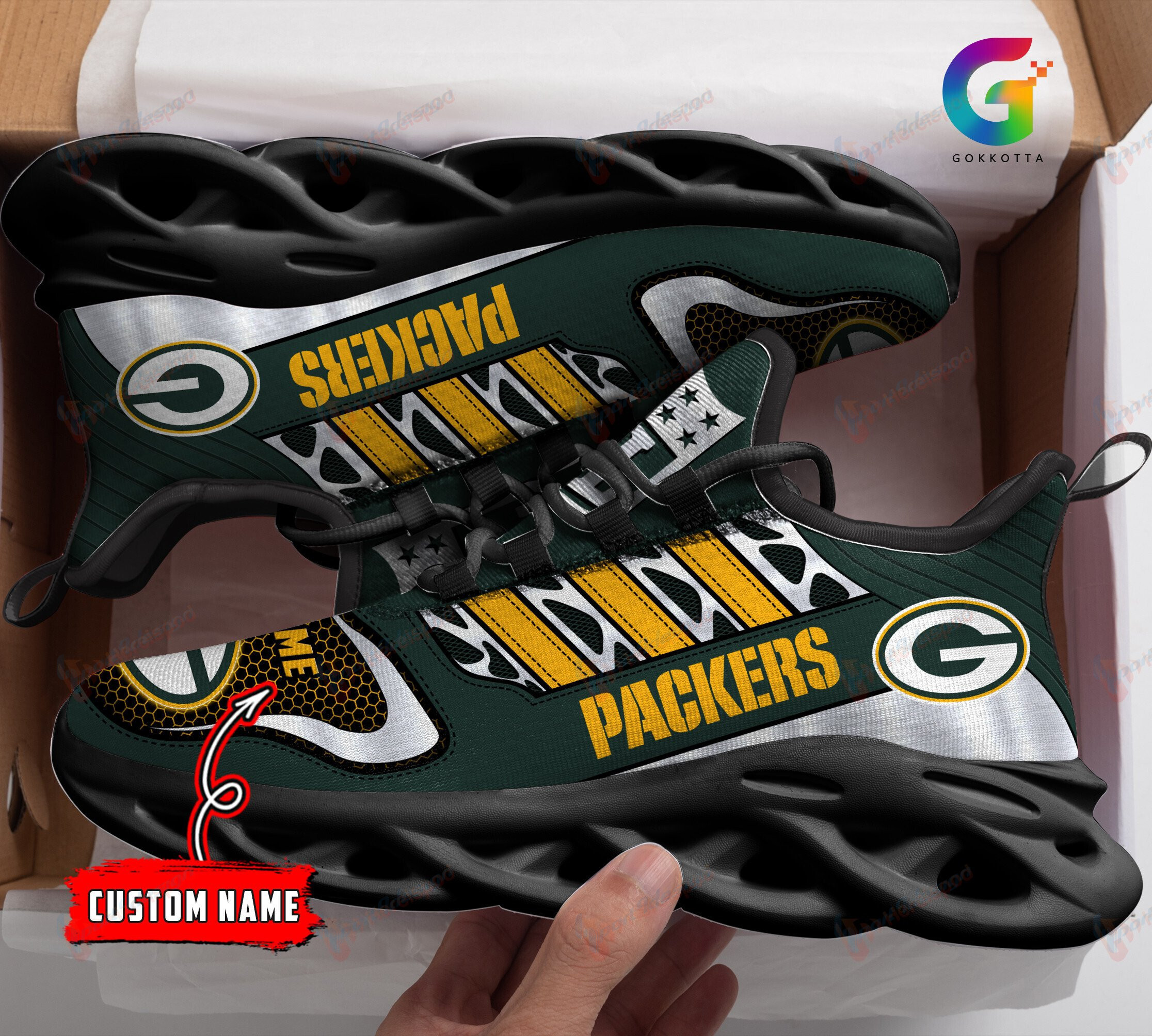 Green Bay Packers Personalized Yezy Running Sneakers 235