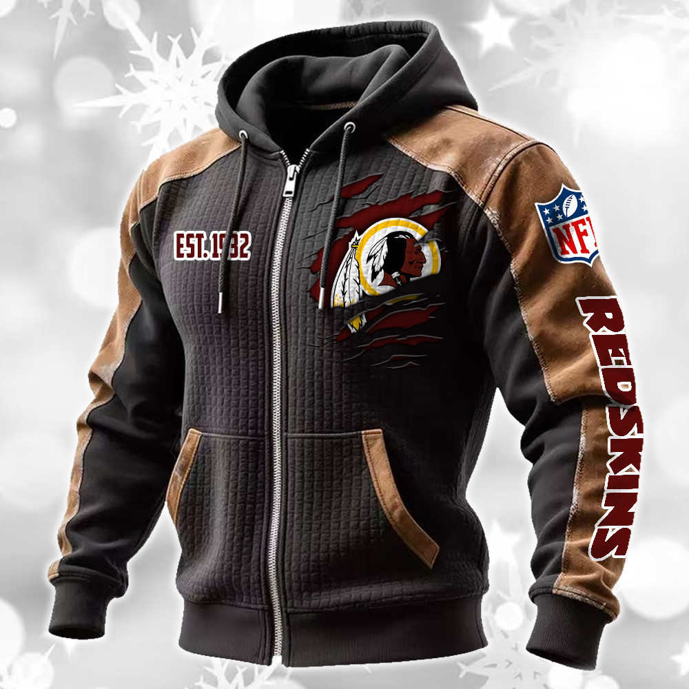 Washington Redskins Waffle Full-Zip Fleece Hoodie DMAG0033
