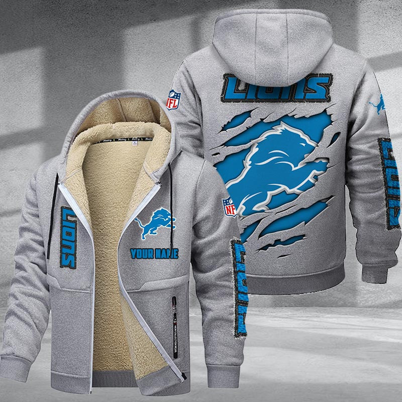 Detroit Lions DMTZ0364 Premium Sherpa-Lined Winter Hoodie – Personalized Edition