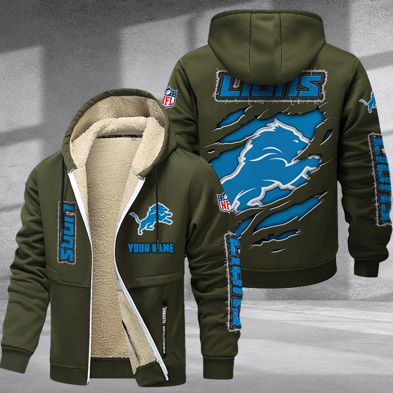 Detroit Lions DMTZ0364 Premium Sherpa-Lined Winter Hoodie – Personalized Edition