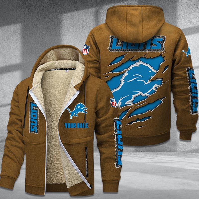 Detroit Lions DMTZ0364 Premium Sherpa-Lined Winter Hoodie – Personalized Edition
