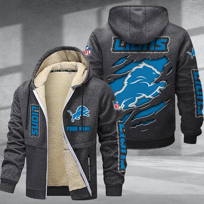 Detroit Lions DMTZ0364 Premium Sherpa-Lined Winter Hoodie – Personalized Edition