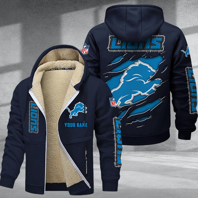 Detroit Lions DMTZ0364 Premium Sherpa-Lined Winter Hoodie – Personalized Edition