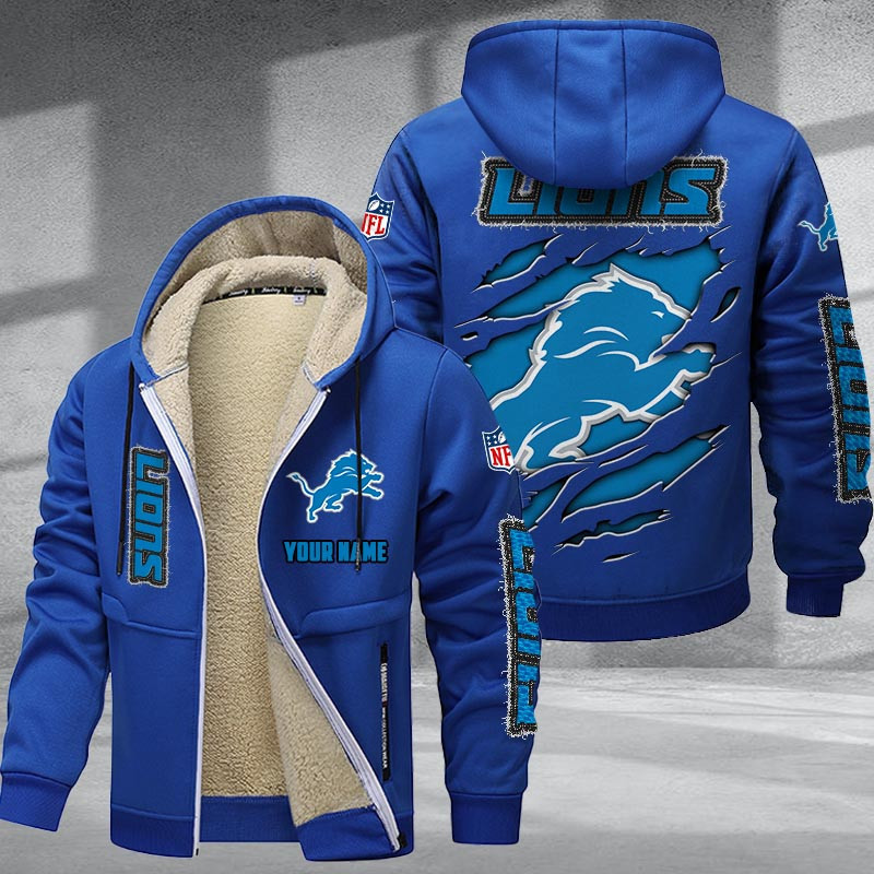 Detroit Lions DMTZ0364 Premium Sherpa-Lined Winter Hoodie – Personalized Edition