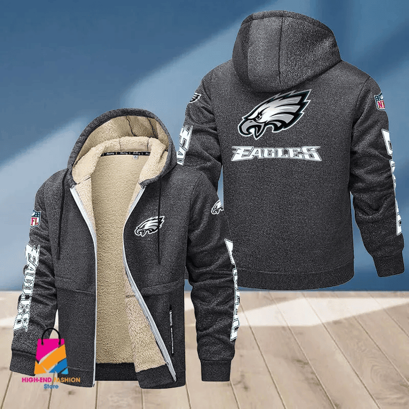 Philadelphia Eagles Multicolor Premium Thick Zip-Up Hoodie ANZTZH026