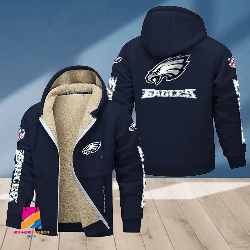 Philadelphia Eagles Multicolor Premium Thick Zip-Up Hoodie ANZTZH026