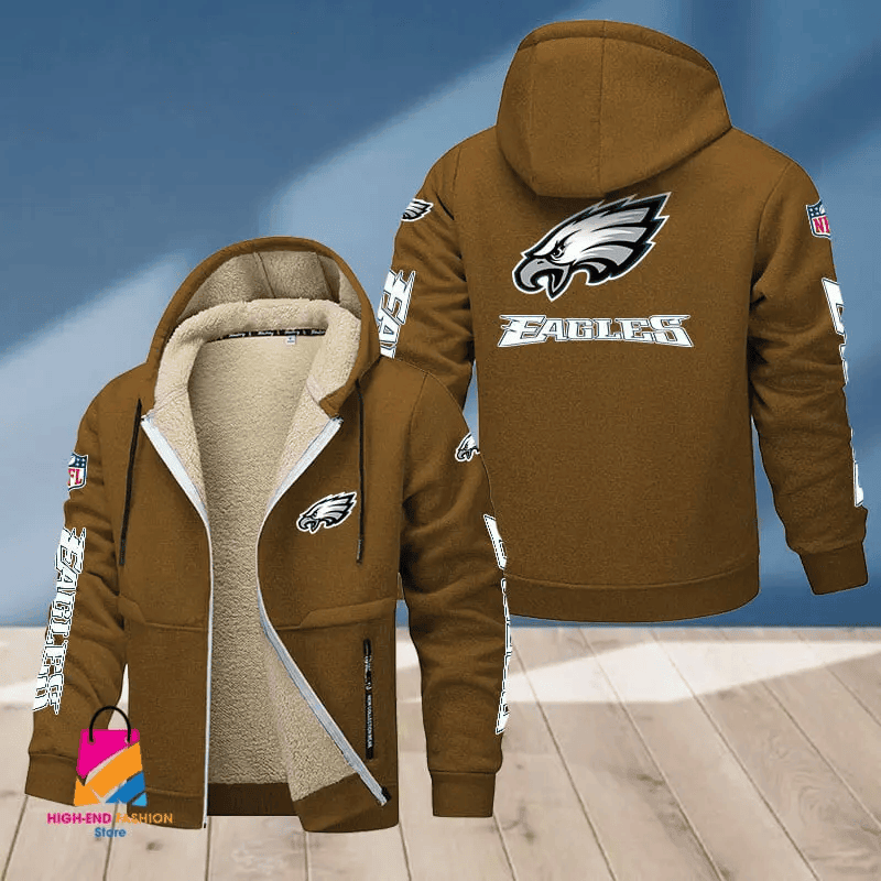 Philadelphia Eagles Multicolor Premium Thick Zip-Up Hoodie ANZTZH026