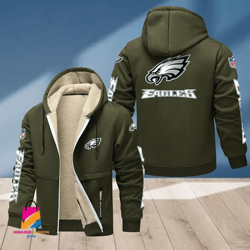 Philadelphia Eagles Multicolor Premium Thick Zip-Up Hoodie ANZTZH026