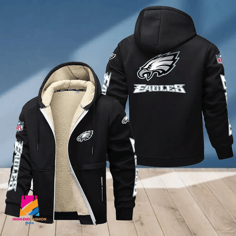 Philadelphia Eagles Multicolor Premium Thick Zip-Up Hoodie ANZTZH026