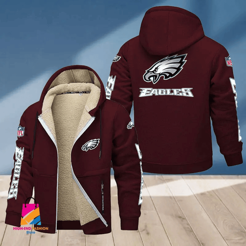 Philadelphia Eagles Multicolor Premium Thick Zip-Up Hoodie ANZTZH026