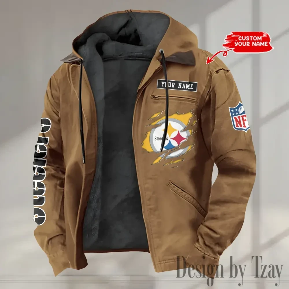 Pittsburgh Steelers Men's Casual Padded Jacket Hooded trending 2026 SPTPJH029